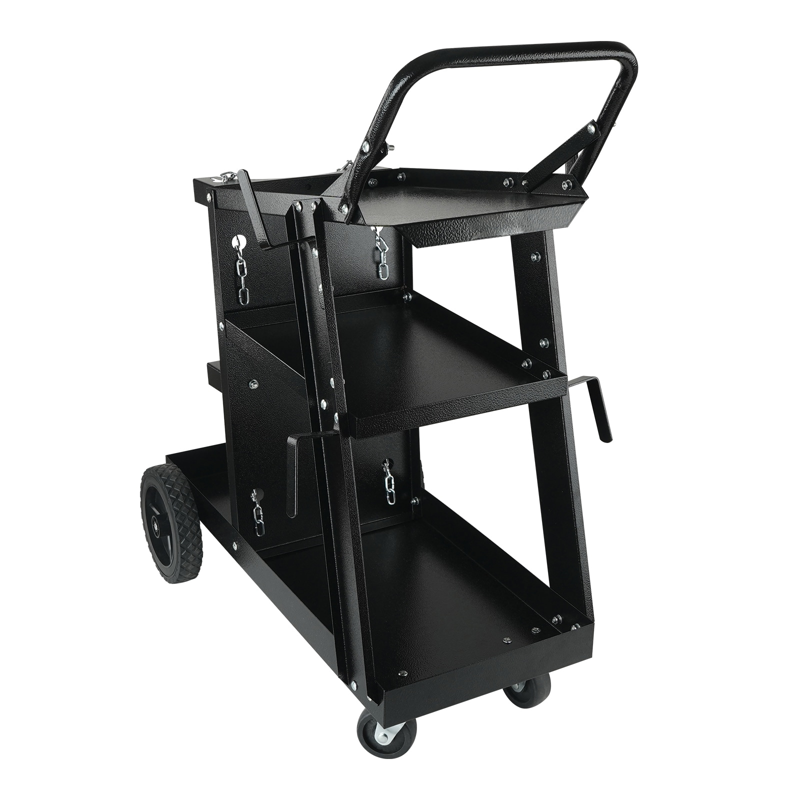 Heavy Duty Welding Cart With 3 Tiers And Swivel Wheels For Workshop_voghion.com